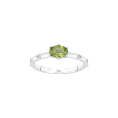 Weissgold Diamantring mit Peridot 0.53 ct in 585 oder 750 Gold