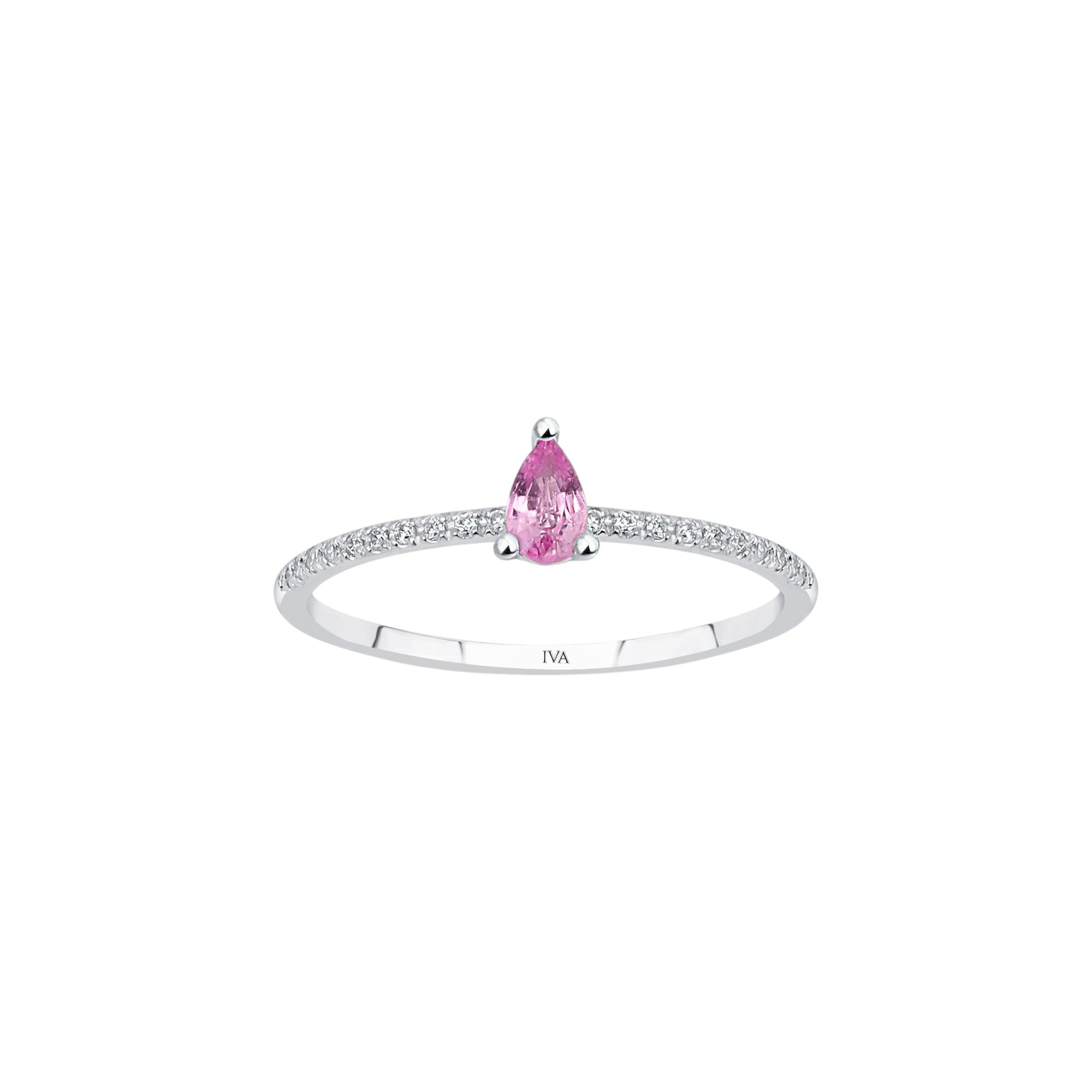 Weissgold Diamantring mit Saphir 0.31 ct in 585 oder 750 Gold