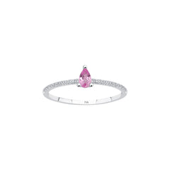 Weissgold Diamantring mit Saphir 0.31 ct in 585 oder 750 Gold