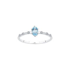Weissgold Diamantring mit Topas 0.35 ct in 585 oder 750 Gold