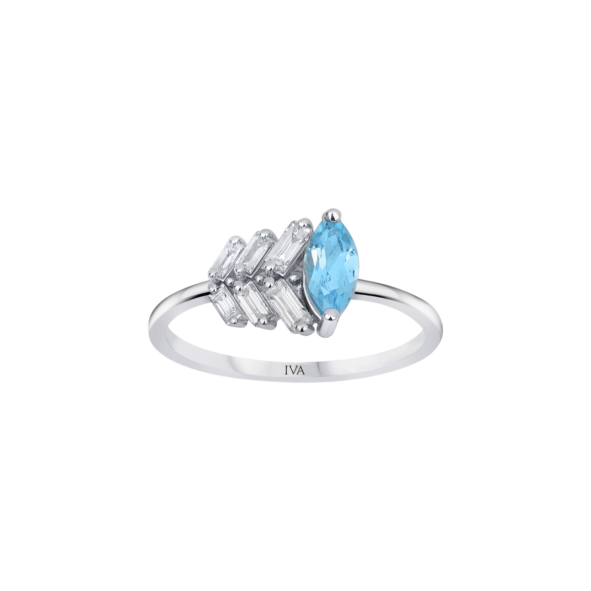 Weissgold Diamantring mit Topas 0.71 ct in 585 oder 750 Gold