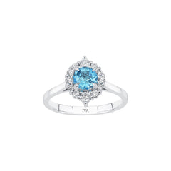 Weissgold Diamantring mit Topas 0.74 ct in 585 oder 750 Gold