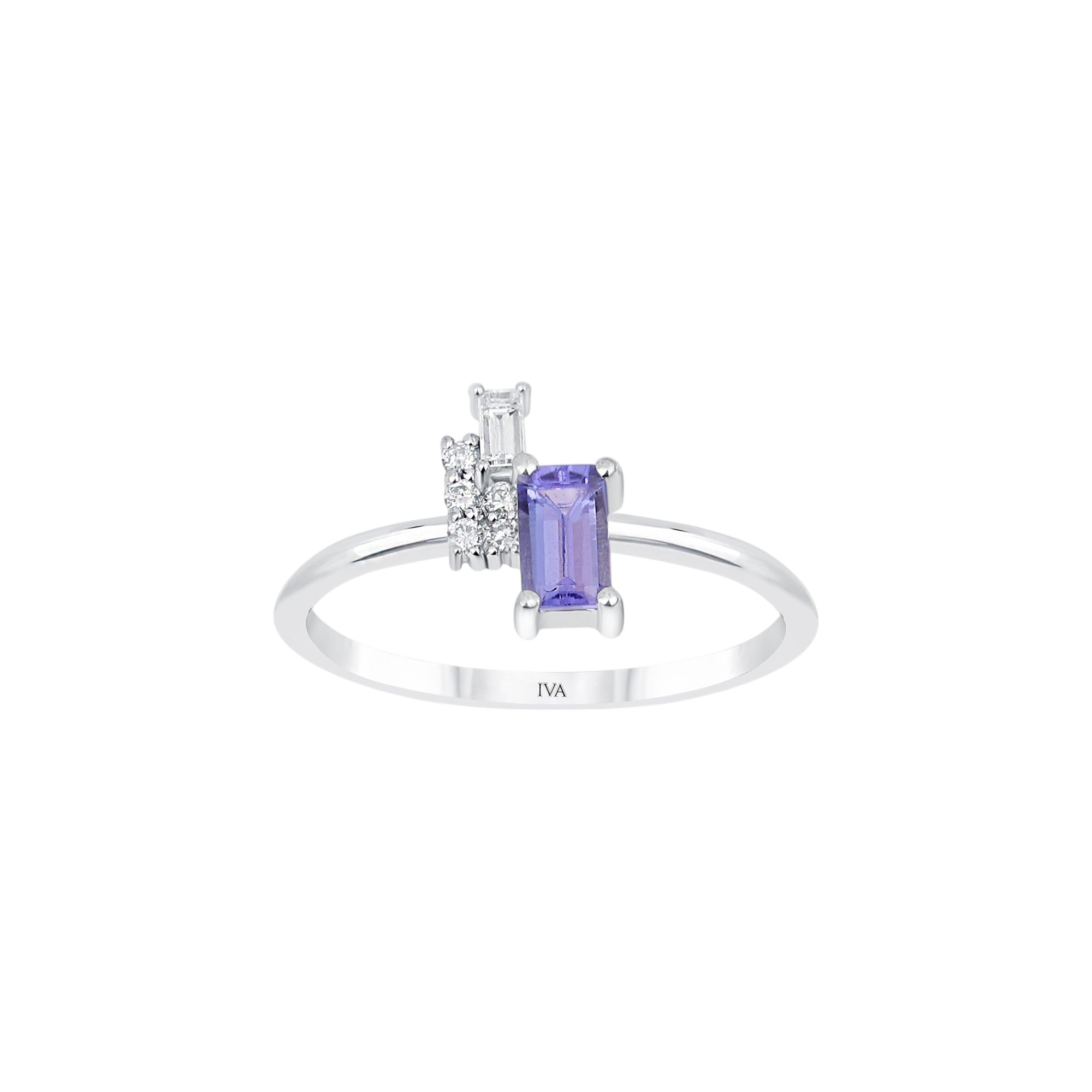 Weissgold Diamantring mit Turmalin 0.46 ct in 585 oder 750 Gold