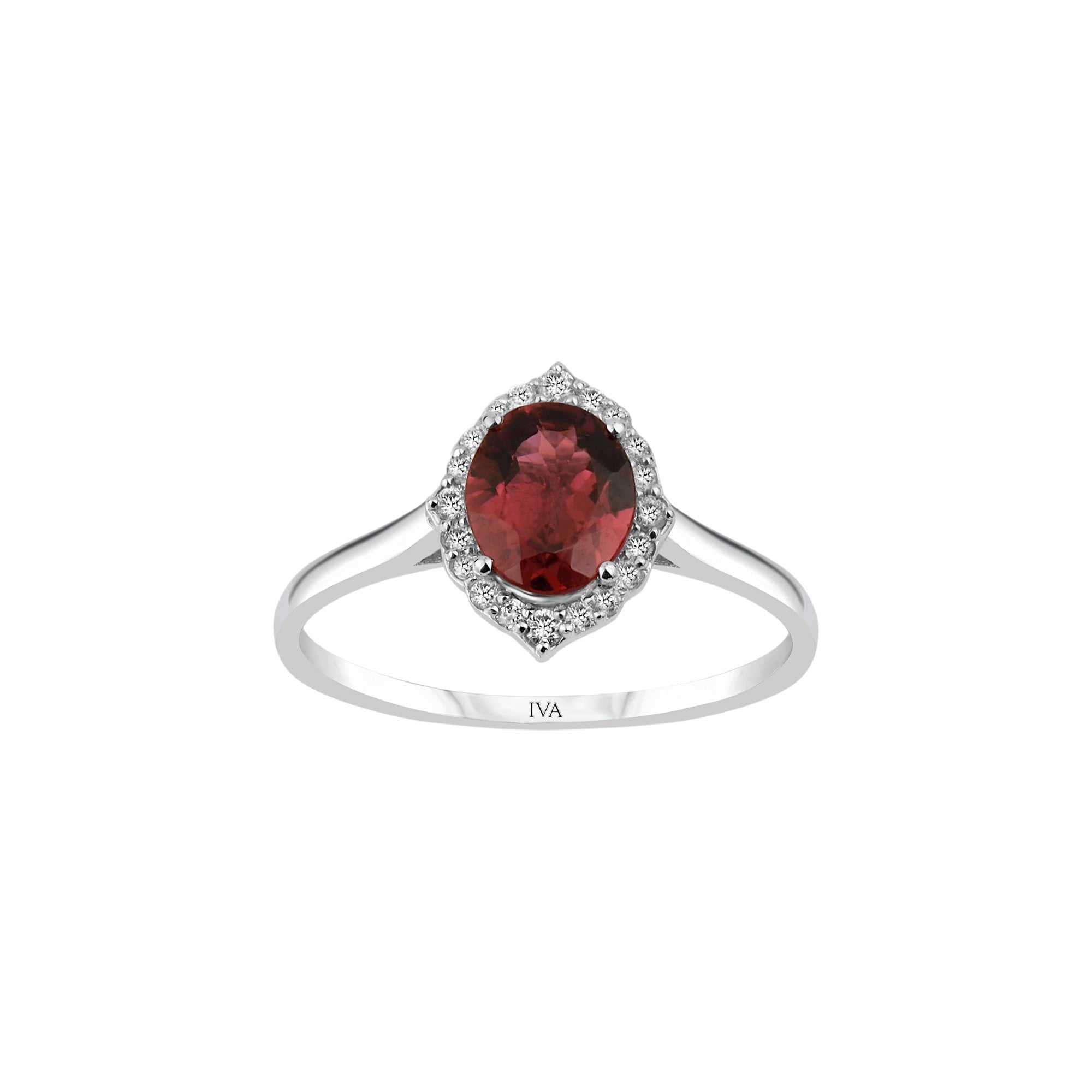 Weissgold Diamantring mit Turmalin 0.76 ct in 585 oder 750 Gold