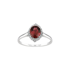 Weissgold Diamantring mit Turmalin 0.76 ct in 585 oder 750 Gold