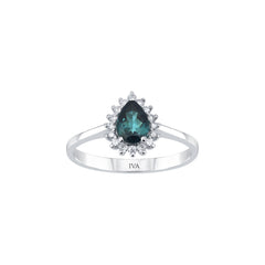 Weissgold Diamantring mit Turmalin 0.79 ct in 585 oder 750 Gold