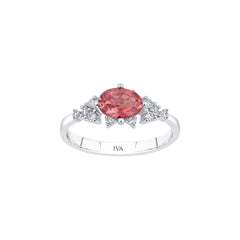 Weissgold Diamantring mit Turmalin 0.86 ct in 585 oder 750 Gold