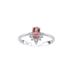 Weissgold Diamantring mit Turmalin 0.87 ct in 585 oder 750 Gold