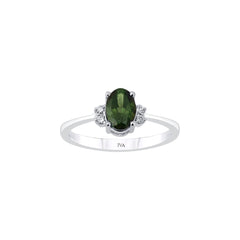 Weissgold Diamantring mit Turmalin 1.11 ct in 585 oder 750 Gold
