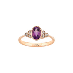 Roségold Diamantring mit Amethyst 0.61 ct – YZ0002486