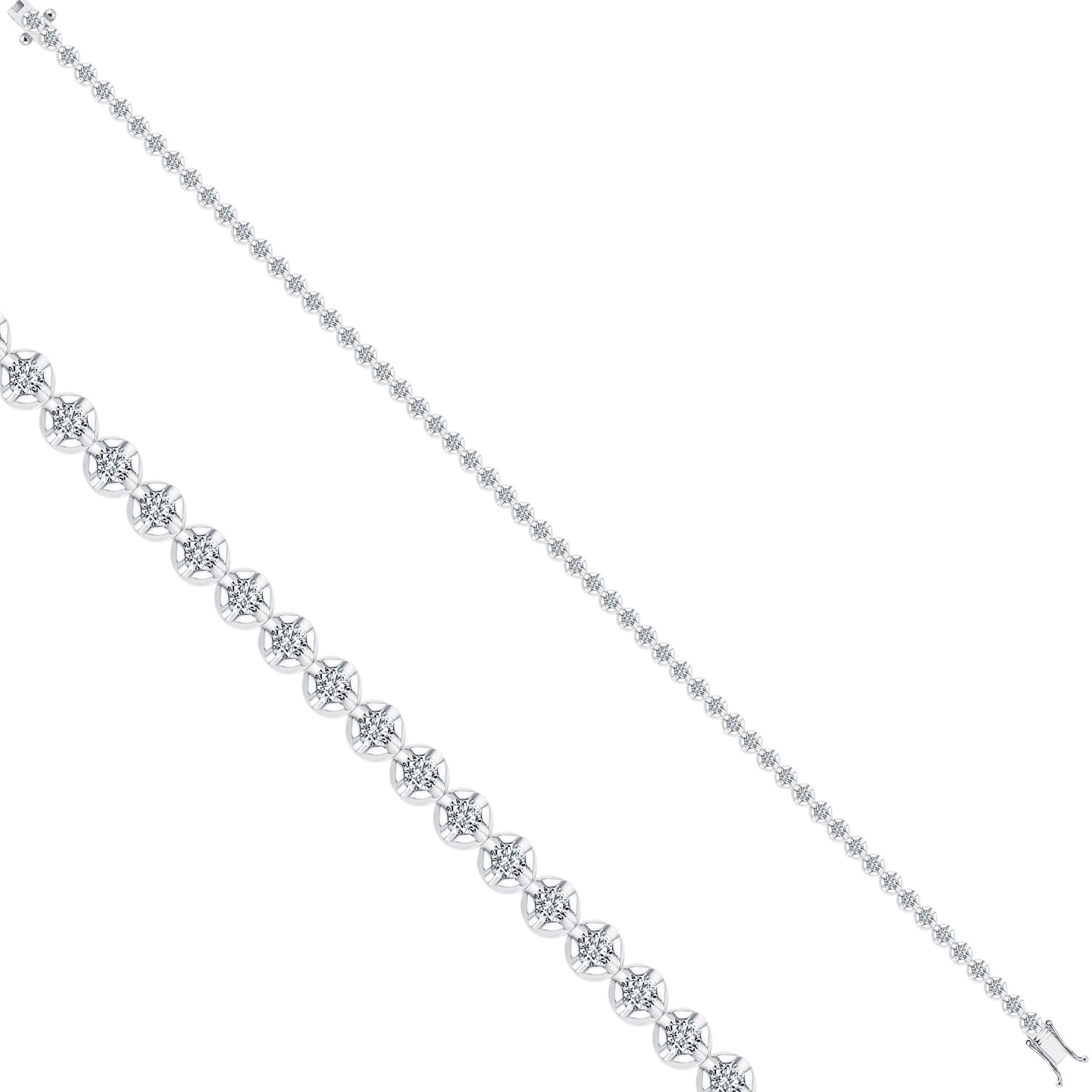 Tennisarmband mit 1.48 ct Diamanten in 585 oder 750 Weissgold