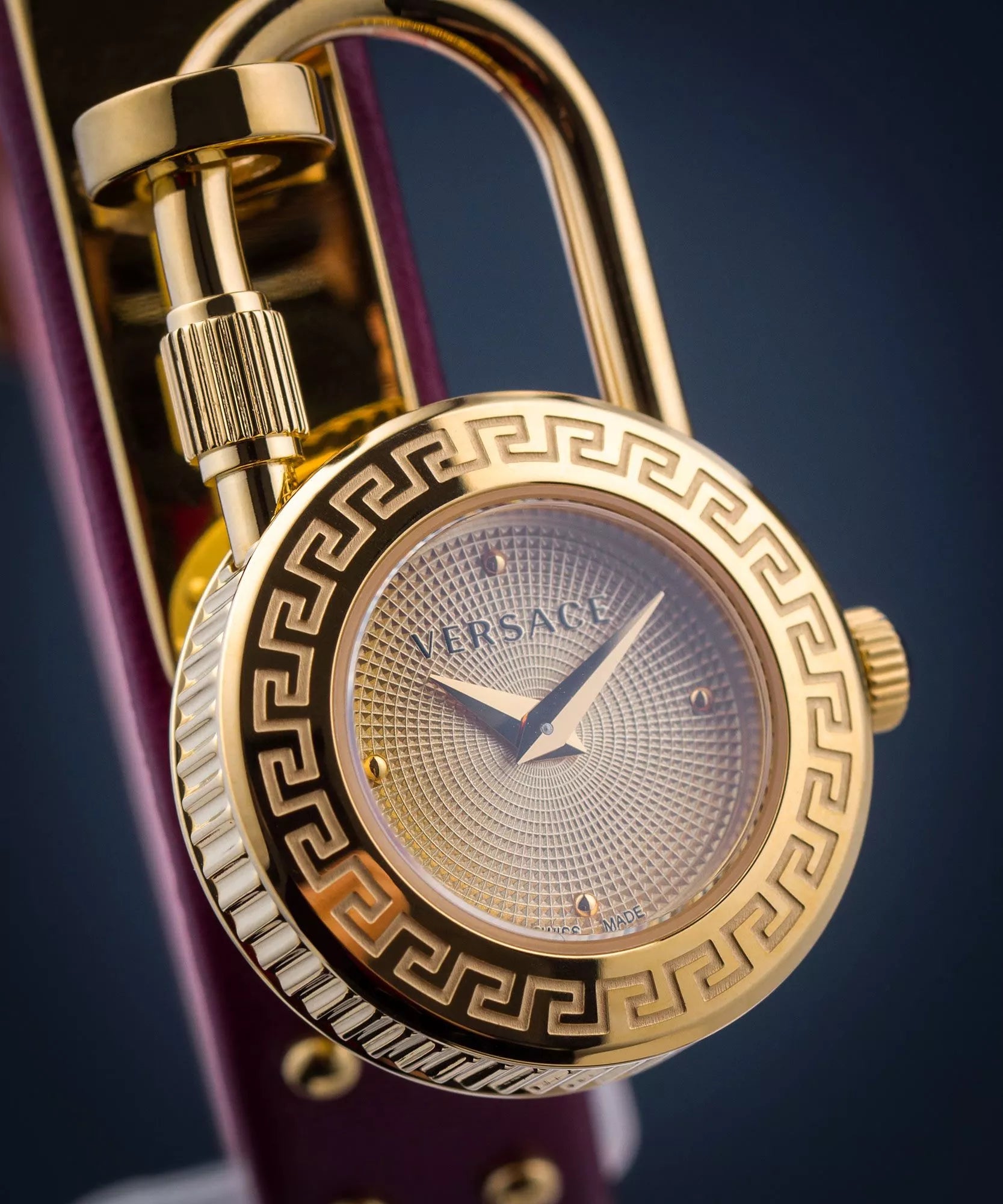 Versace Damen Uhr Gold Leder Medusa Lock Icon Elegant