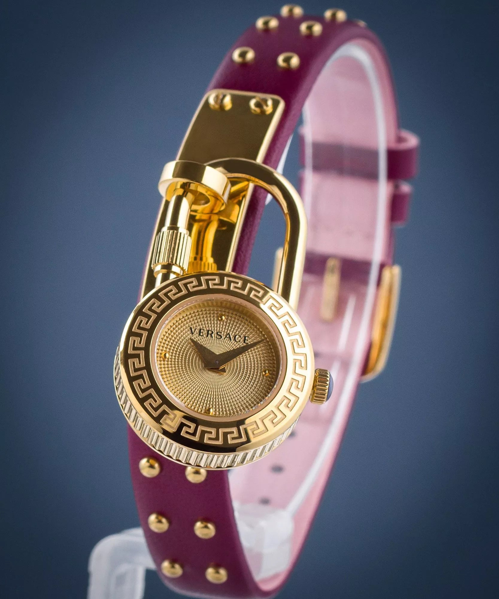 Versace Damen Uhr Gold Leder Medusa Lock Icon Elegant