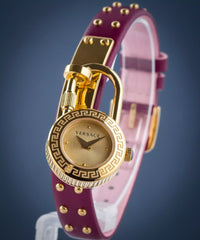 Versace Damen Uhr Gold Leder Medusa Lock Icon Elegant