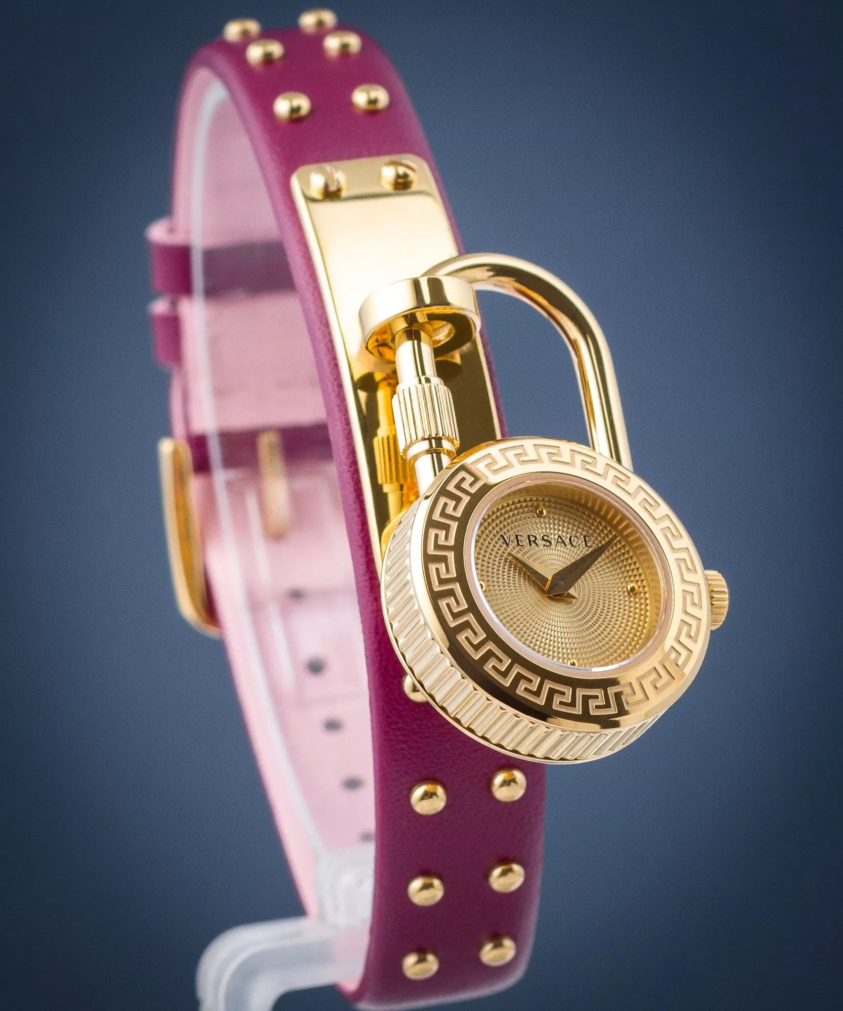 Versace Damen Uhr Gold Leder Medusa Lock Icon Elegant