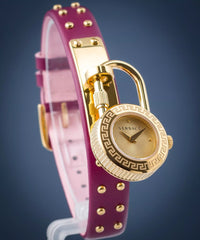 Versace Damen Uhr Gold Leder Medusa Lock Icon Elegant