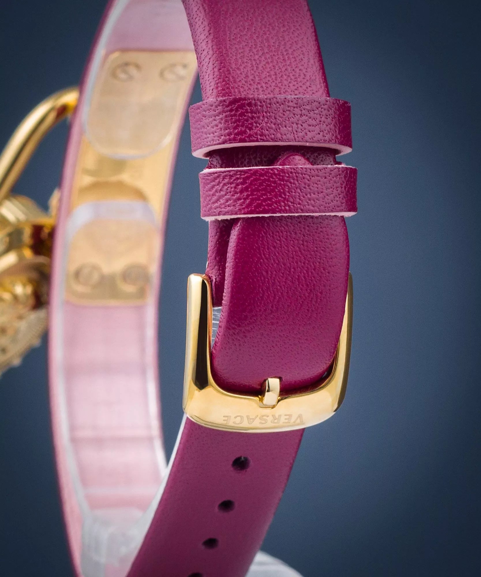 Versace Damen Uhr Gold Leder Medusa Lock Icon Elegant