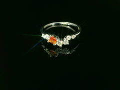 Bague en or blanc, élégante et intemporelle, avec saphir et diamants – 18 carats, taille 57 – YZ0003270 