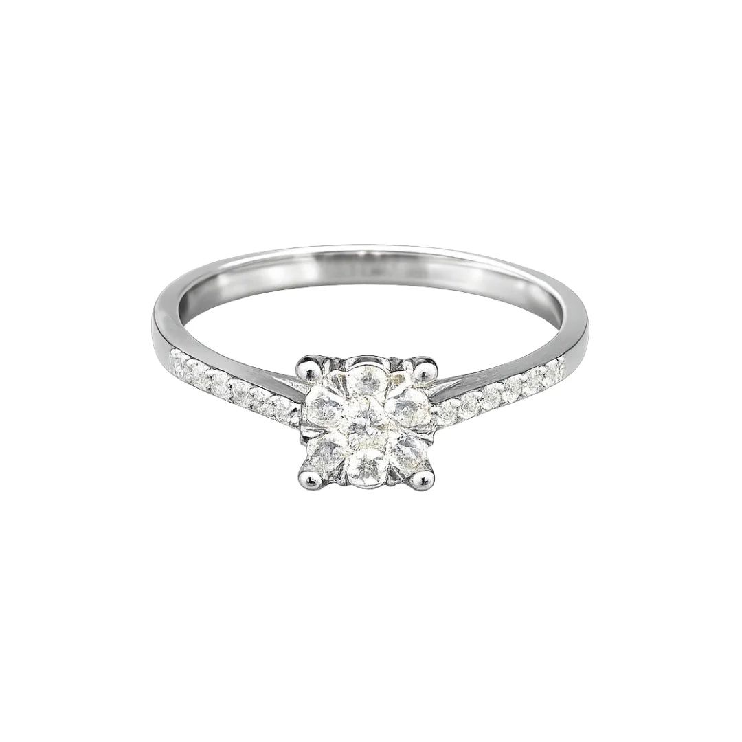 Zeitlose Eleganz in 18 Karat Weissgold – Diamantring für stilbewusste Momente - YZ0004918