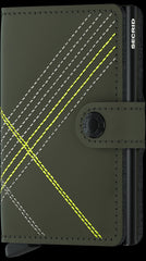 Secrid Miniwallet Stitch Linea Lime mit Gravur - MSt-Linea Lime