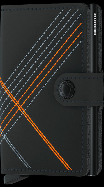 Secrid Miniwallet Stitch Linea Orange mit Gravur -MSt-Linea Orange