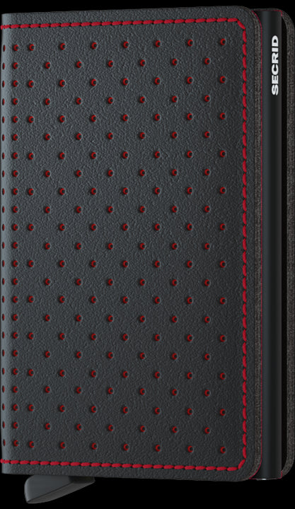 Secrid Slimwallet Perforated Black-Red mit Gravur - SPf-Black-Red