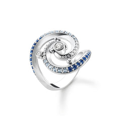 Thomas Sabo RING WELLE MIT BLAUEN STEINEN - TR2381-644-1