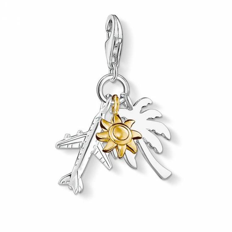 Thomas Sabo Charms-Beads Anhänger Palme Sonne Flugzeug - 1430-413-21