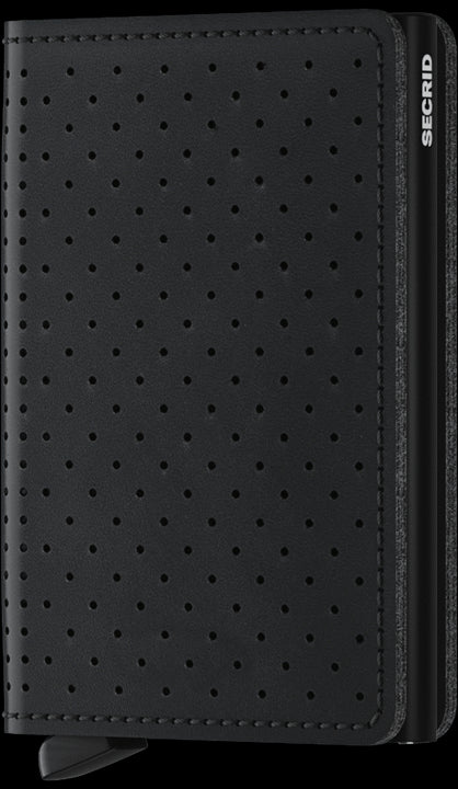 SLIMWALLET PERFORATED BLACK MIT-OHNE GRAVUR