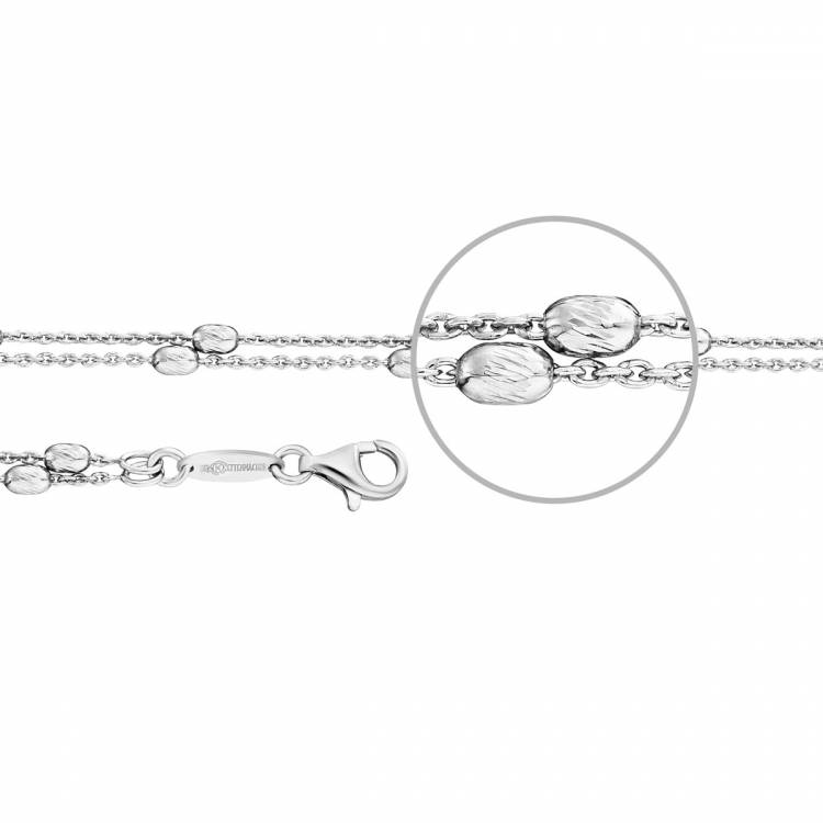 Der Kettenmacher Ankerarmband Ovaline Silber Diamantiert - A4/2F-19S