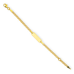 Baby Kinder Gelbgold ID-Bracelet mit Gratis Gravur, Länge: 14 cm - GB-498/18
