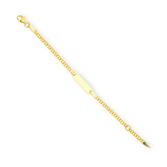 Baby Kinder Gelbgold ID-Bracelet mit Gratis Gravur, Länge: 14 cm - GB-498/9