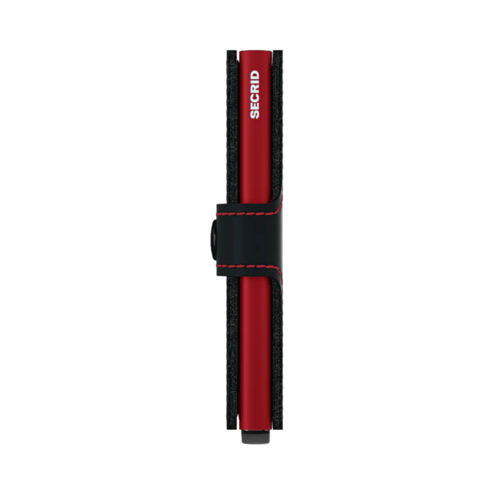 Secrid Miniwallet Matte Black-Red mit Gravur - MM-Black & Red