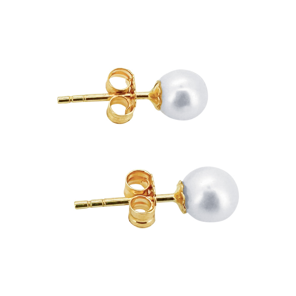 Perlen Ohrstecker Gelbgold 4-4.5 mm für Damen - GPG-445