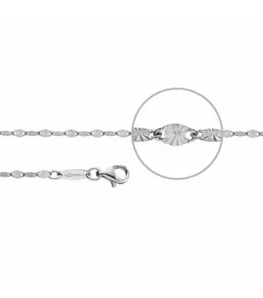 Der Kettenmacher Plättchenarmband Silber Diamantiert - Silber Armband - PL-19S