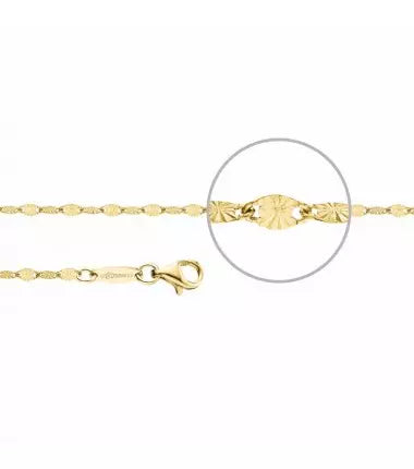Der Kettenmacher Plättchenarmband Gold Diamantiert - Gold Armband - PL-19G