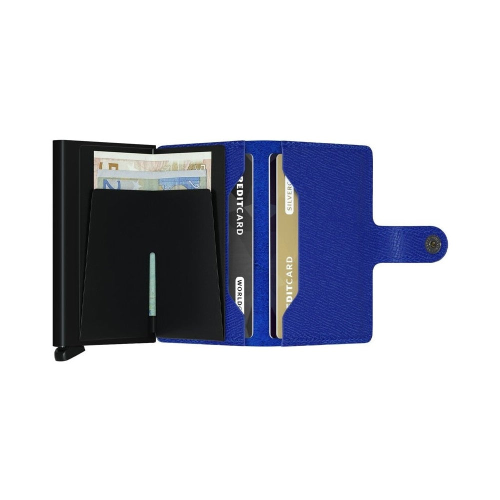 Secrid Miniwallet Crisple Blue-Black mit Gravur  - MC-Blue-Black