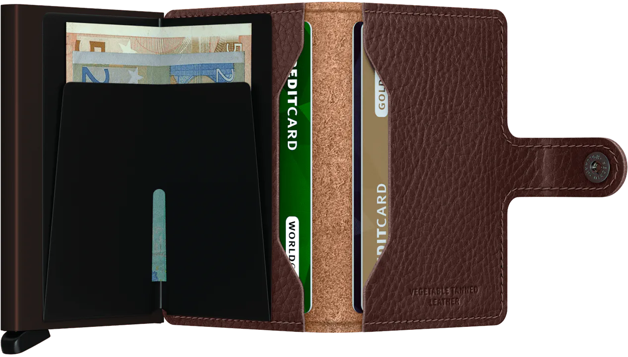 Secrid Miniwallet Veg Espresso-Brown mit Gravur - MVg-Espresso-Brown