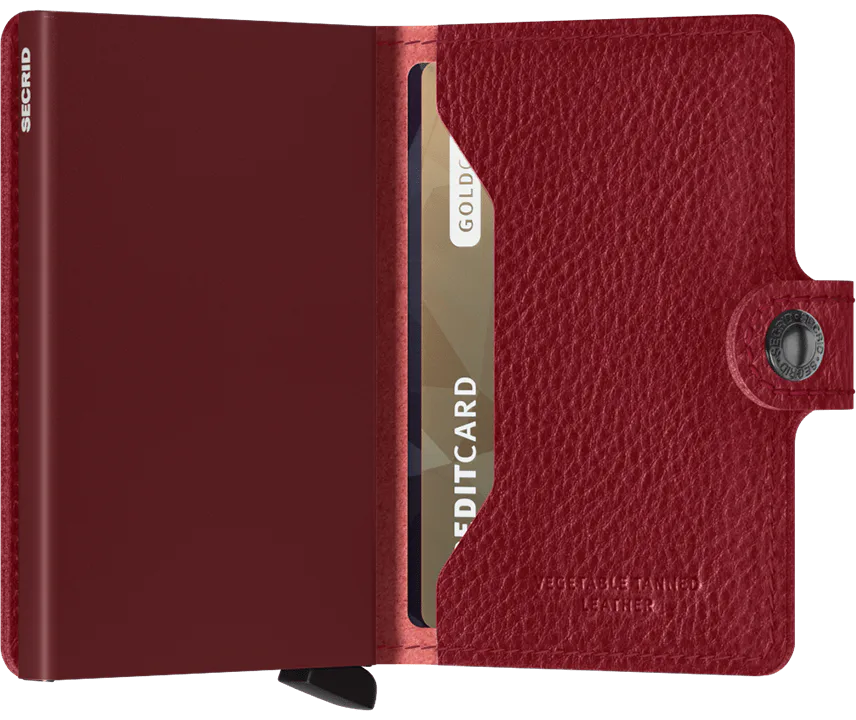 Secrid Miniwallet Veg Rosso Bordeaux mit Gravur - MVg-Rosso-Bordeaux