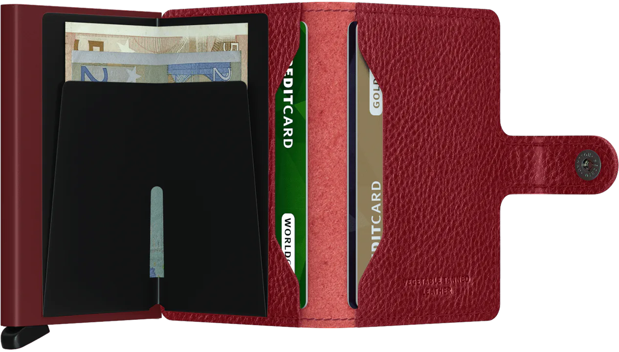 Secrid Miniwallet Veg Rosso Bordeaux mit Gravur - MVg-Rosso-Bordeaux